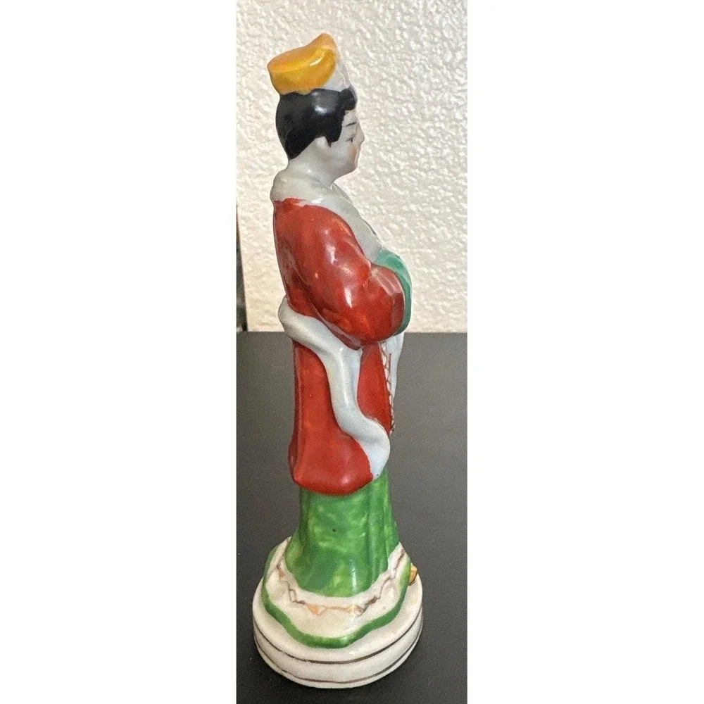 VTG Occupied Japan Porcelain Figurine‎ Woman with Child Red Green 5